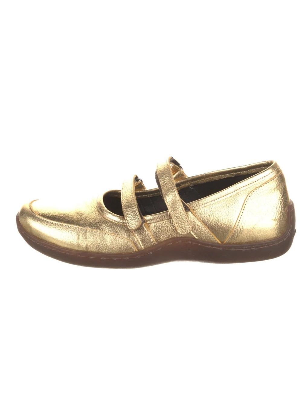 Paloma Wool gold leather mary jane flats